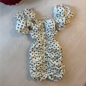 Classy polka dot dress mini. Old money style. White and Black.coctail, prom